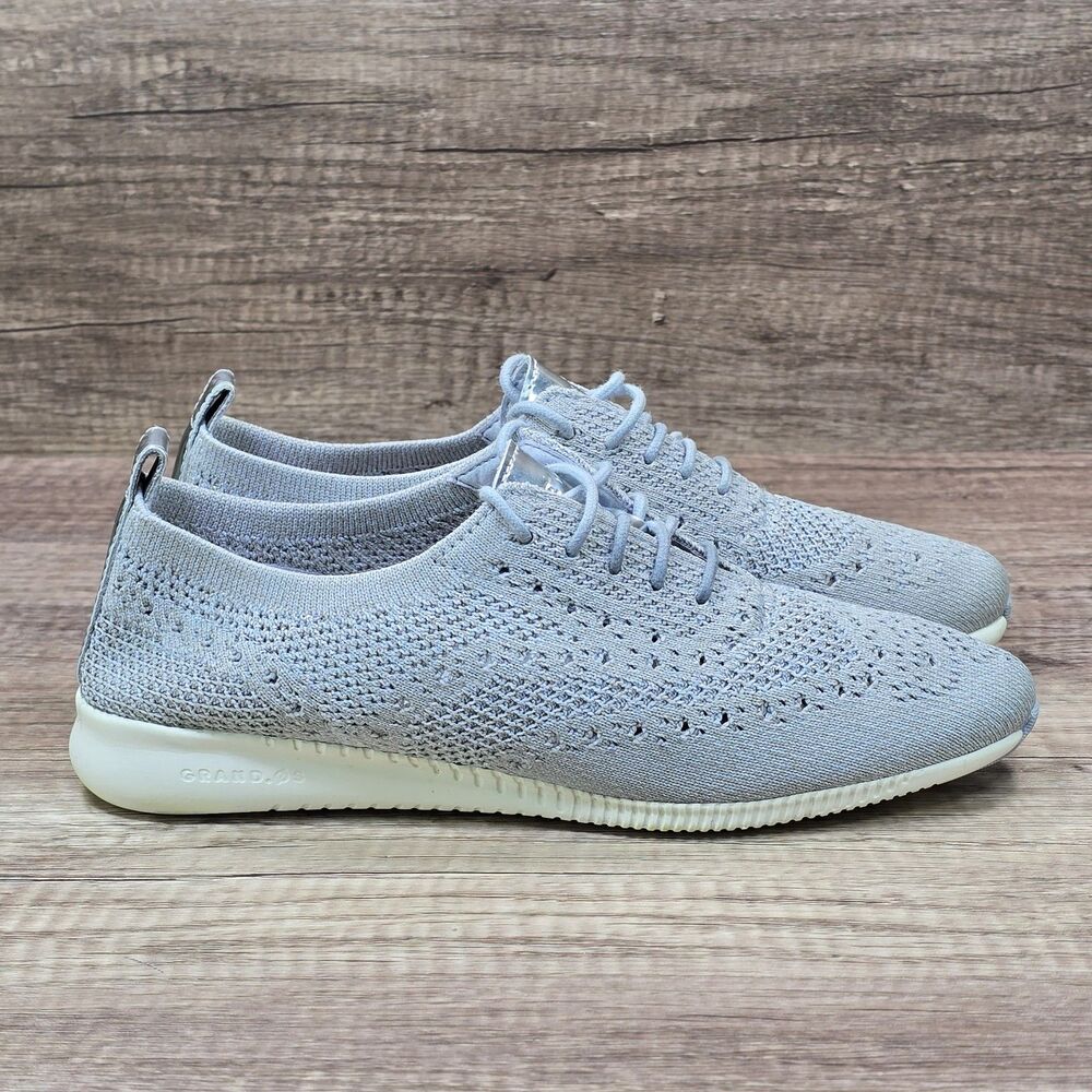 Cole Haan 2.ZERØGRAND Stitchlite Women's Sz 7B Gray Silver Wingtip Oxford Shoes